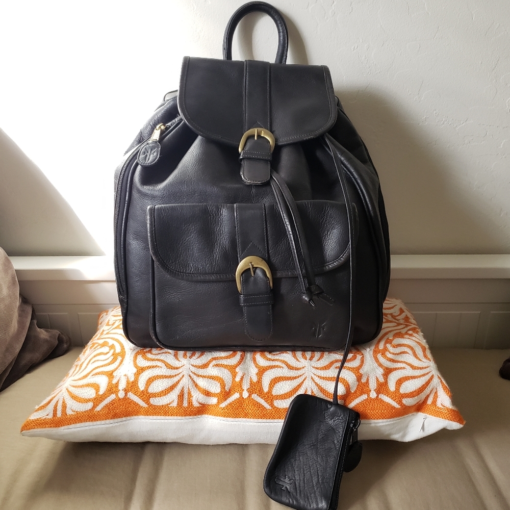 Frye Genuine Leather large backpack Rare Find